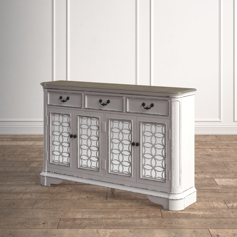 Buffet de 66 po avec portes à miroir antique Colchester
