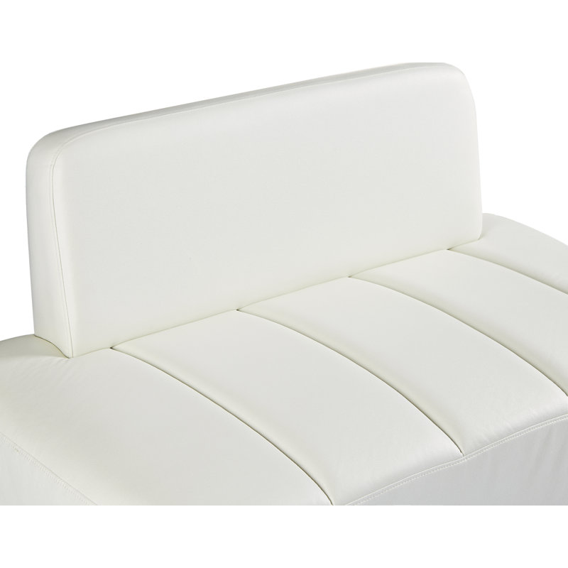Width Modern End Of Bed Bench, Beige Polyester