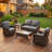 4 - Person Patio Conversation Sets With Cushions-1880140168