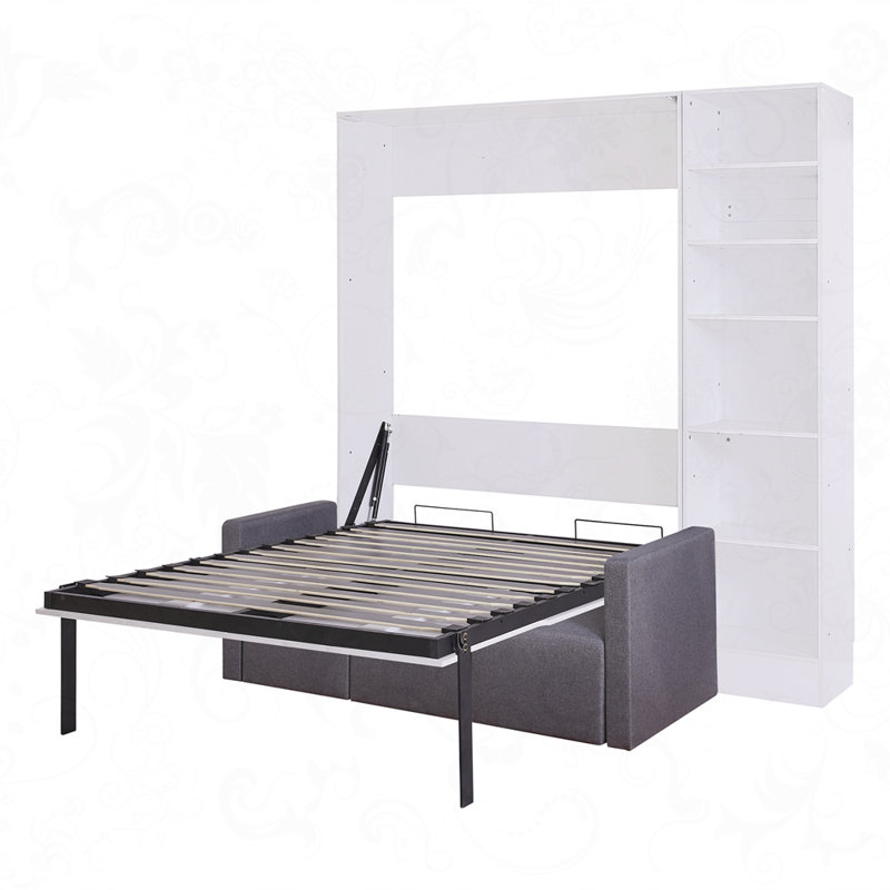 Lit escamotable moderne avec canapé et tablettes Rouzbeh, Double