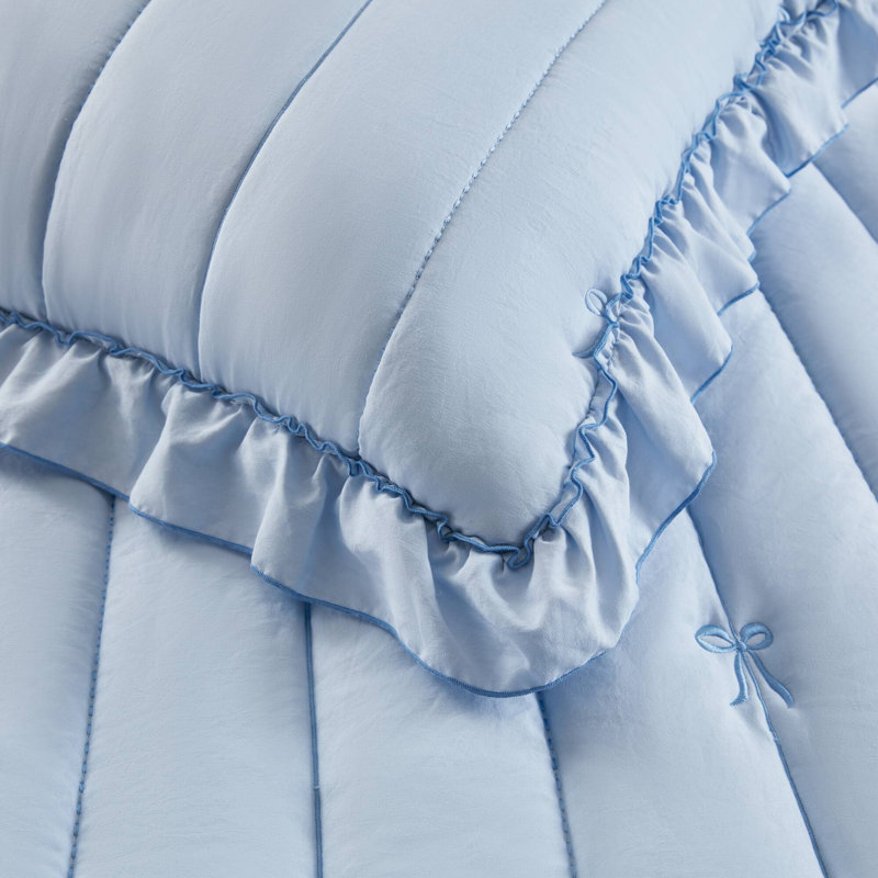 Ensemble de courtepointe réversible Liv, Bleu, Courtepointe double