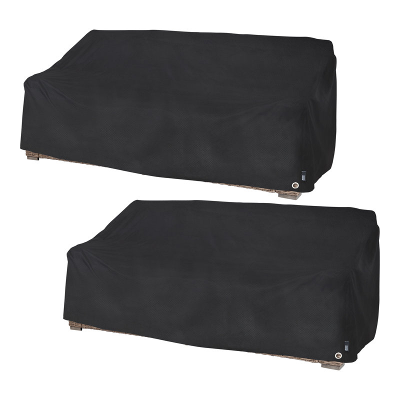 Modern Leisure Black Diamond Patio Loveseat Cover, Waterproof, 2-Pack, 66"L x 40"W x 39"H, Black, 38.25" H x 38" W x 82.5" D