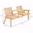 Outdoor Patio Bench, Garden Bench With Middle Table And Umbrella Hole