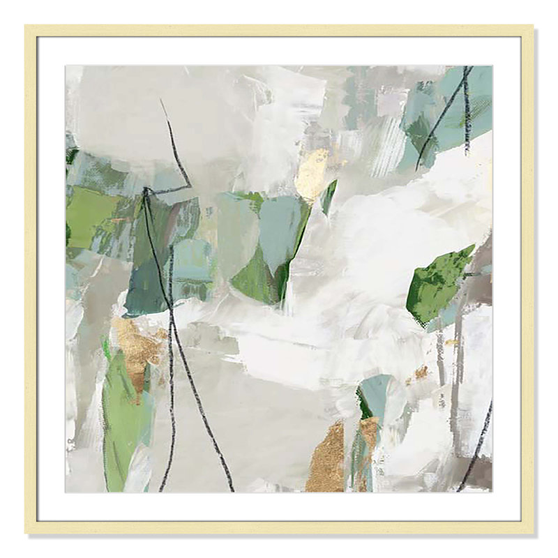 «Enchanted Emerald I» par Tom Reeves, H 32 po x l 32 po x P 1,25 po, Cadre doré encadré