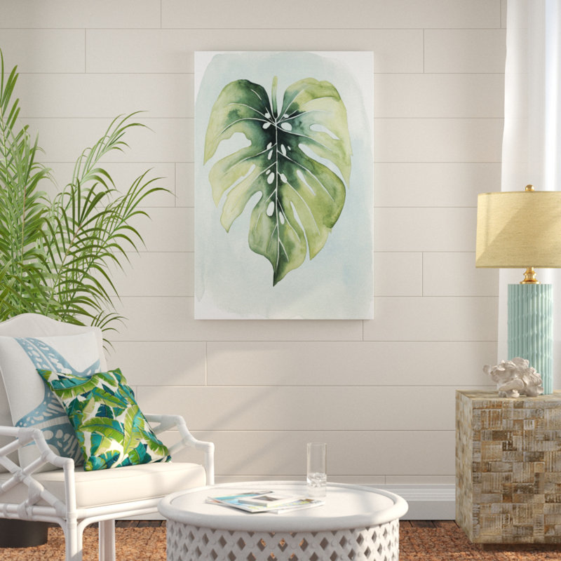 Paradise Palm Leaves I by Grace Popp - Wrapped Canvas Painting Print, 122cm H x 81cm W, Black Floater Framed