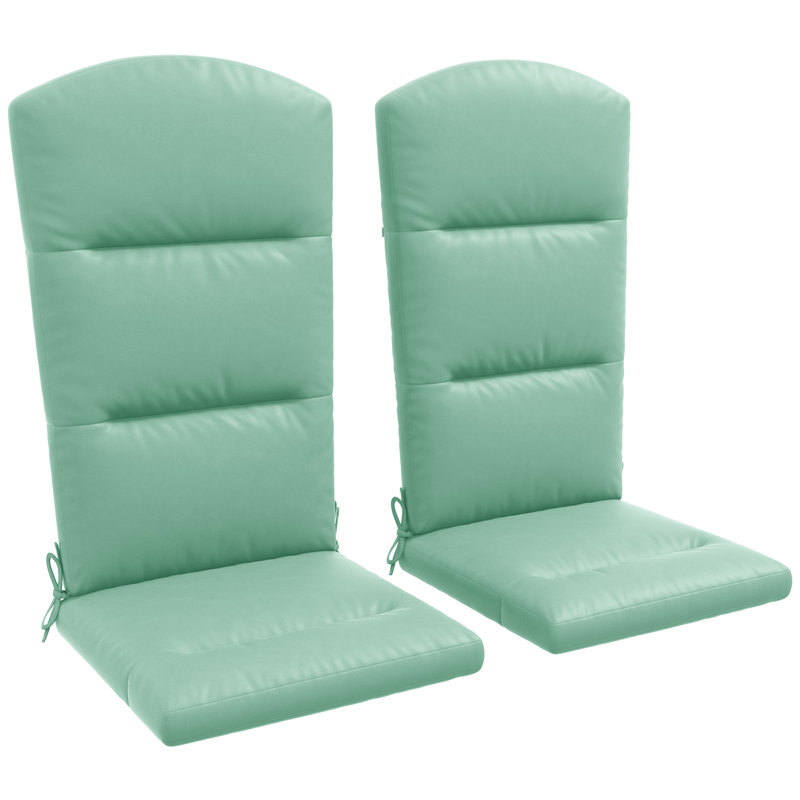 Ensemble de 2 coussins de chaise Adirondack d'extérieur avec attaches de dossier, Vert