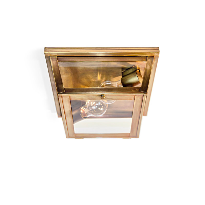 Williams 2 - Light Flush Mount, Antique Brass, Clear