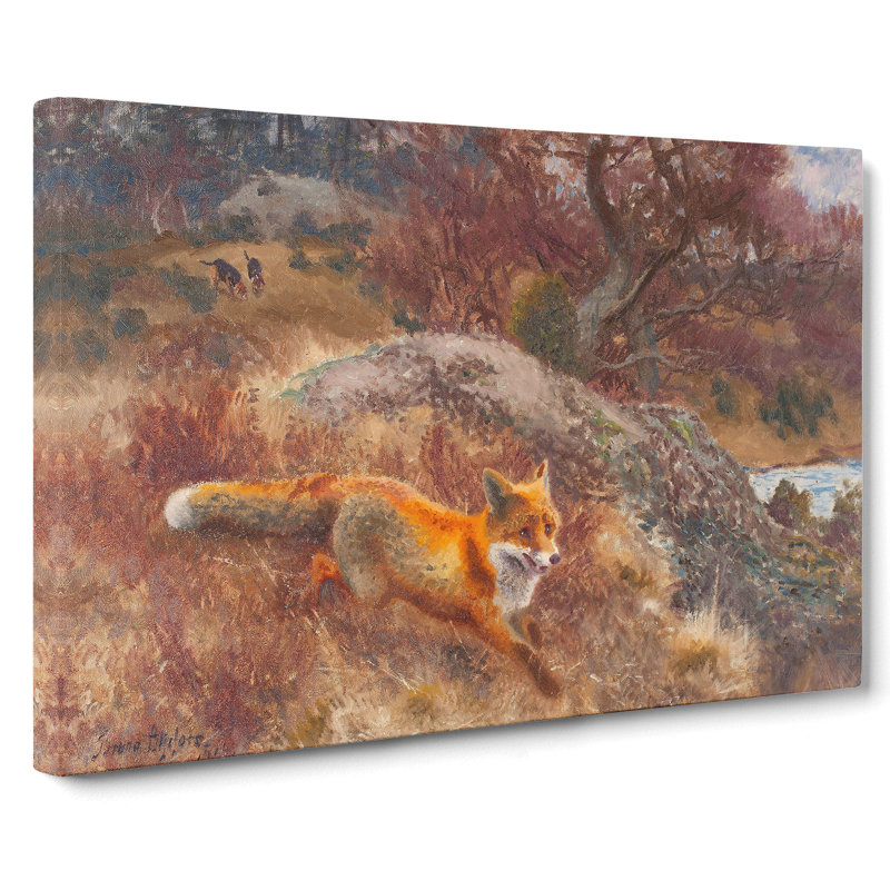 Fox And Hunting Dogs Vol.3 by Bruno Liljefors - Wrapped Canvas, 35cm H x 50cm W x 3cm D