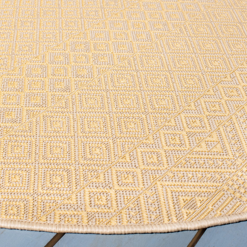 Navas Performance Solid Color Indoor/Outdoor Area Rug, Square 6'7"