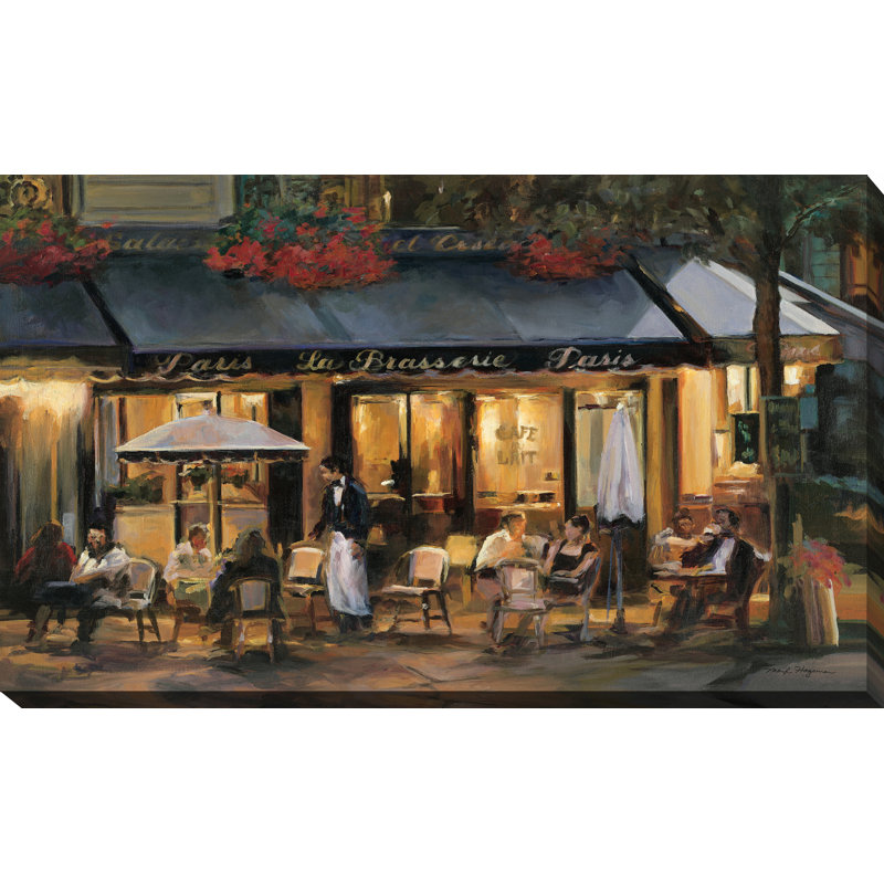 «La Brasserie», reproduction d'art sur toile tendue, H 28 po x l 48 po