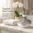 Glass Soap Dispenser 12.5oz Frosted Glass with Rhinestones – Elegant Bathroom & Kitchen Accessory, Christmas & Mother’s Day Gift