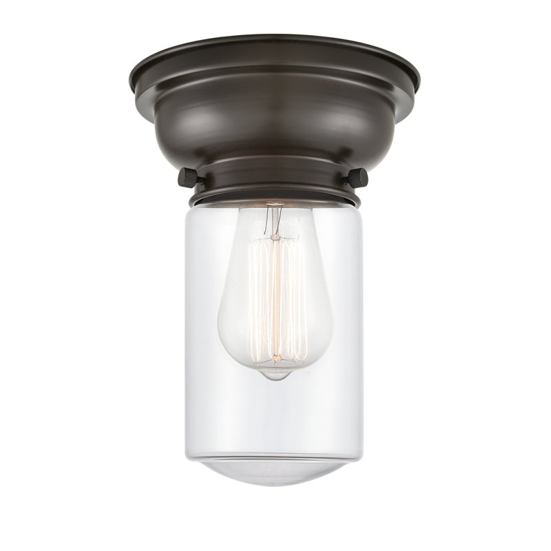 Saroyan Glass Flush Mount, No Bulb Included, Clear, Oil Rubbed Bronze