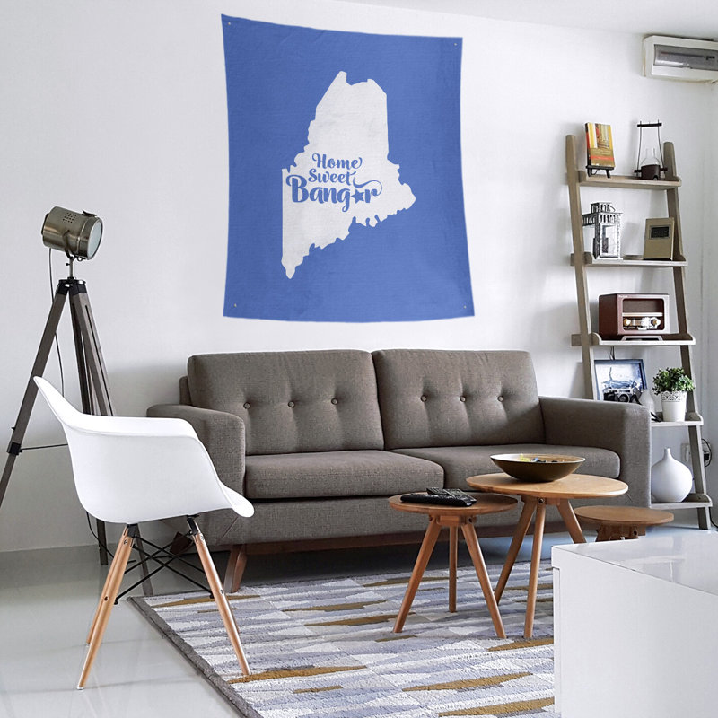 Tapisserie de Bangor, Maine, H 60 po x l 51 po, Bleu