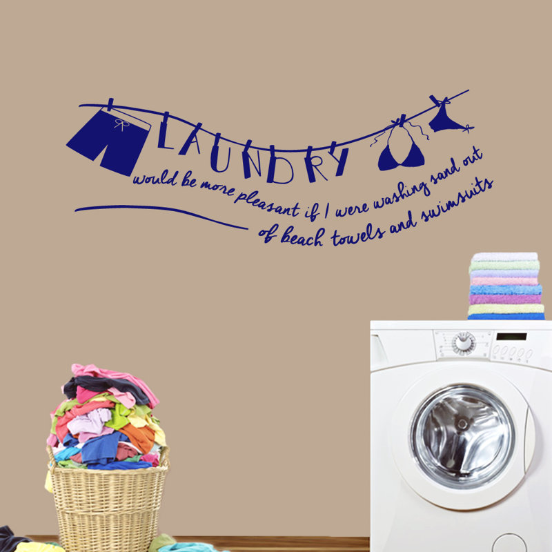 Adhésif décoratif Laundry Laundry Be More Pleasant, Bleu marine