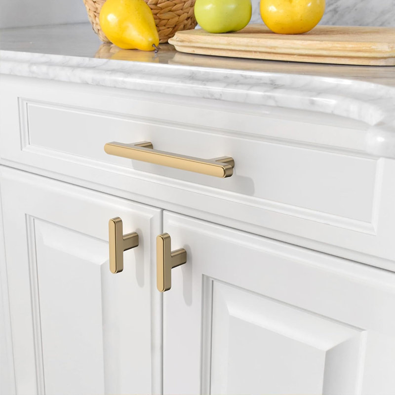 Paquet de 10 poignées d'armoire, poignée moderne en alliage de zinc pour la cuisine et la salle de bain, trou central de 3,75 po, poignées de tiroir ambidextre durables