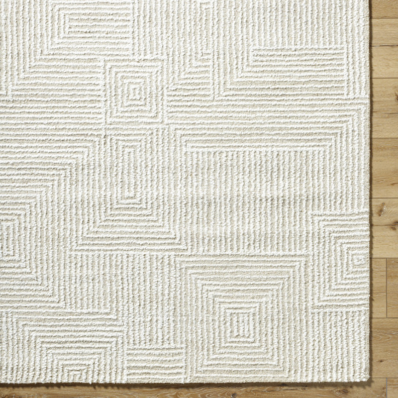 Jerrye Hand Tufted Wool Geometric Indoor Rug, Rectangle 2' x 3'
