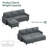 Ashleh 75.8" L-Shaped Sleeper Sofa Bed Sectional-780319675