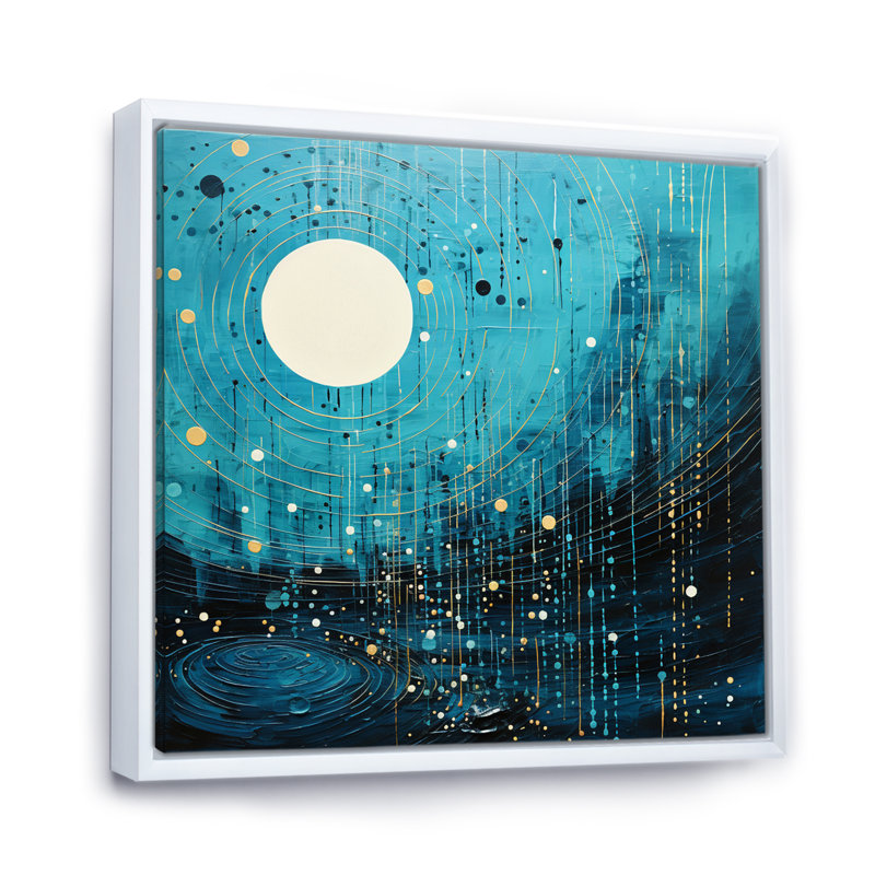 Bleu minimalisme horizon II - impression, H 24 po x l 24 po x P 1 po, Cadre flottant blanc