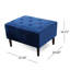 Boutonné en velours bleu marine, reposant sur des pieds en bois de bouleau fiables, tissu en velours, debout