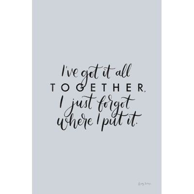All Together Crop by Becky Thorns - Typography Print