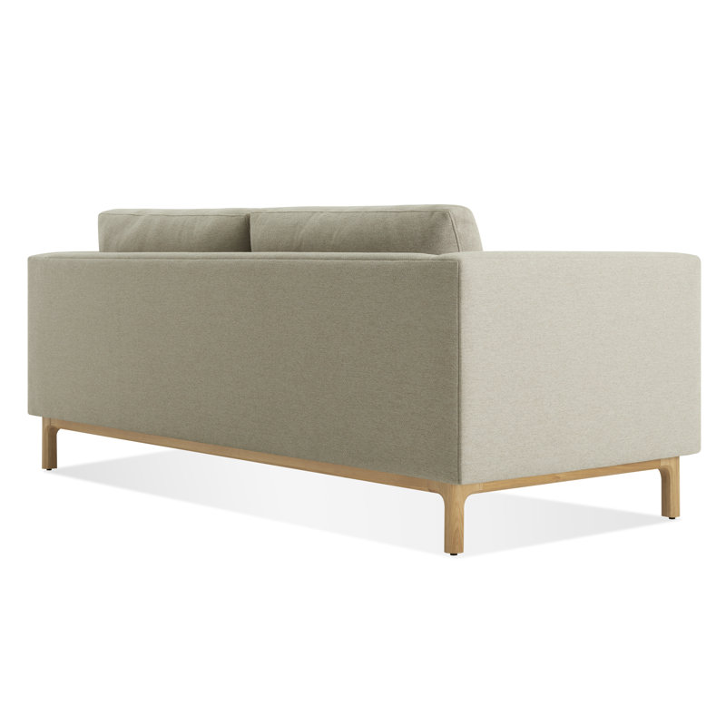 Guide Upholstered Sofa, White Oak, Sanford Oatmeal Basketweave, 31" H x 82" W x 36" D