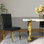 Ensemble de table de salle à manger 9 pièces Glam Gold avec 8 chaises en cuir noir et or-819436154-819436158-819436100