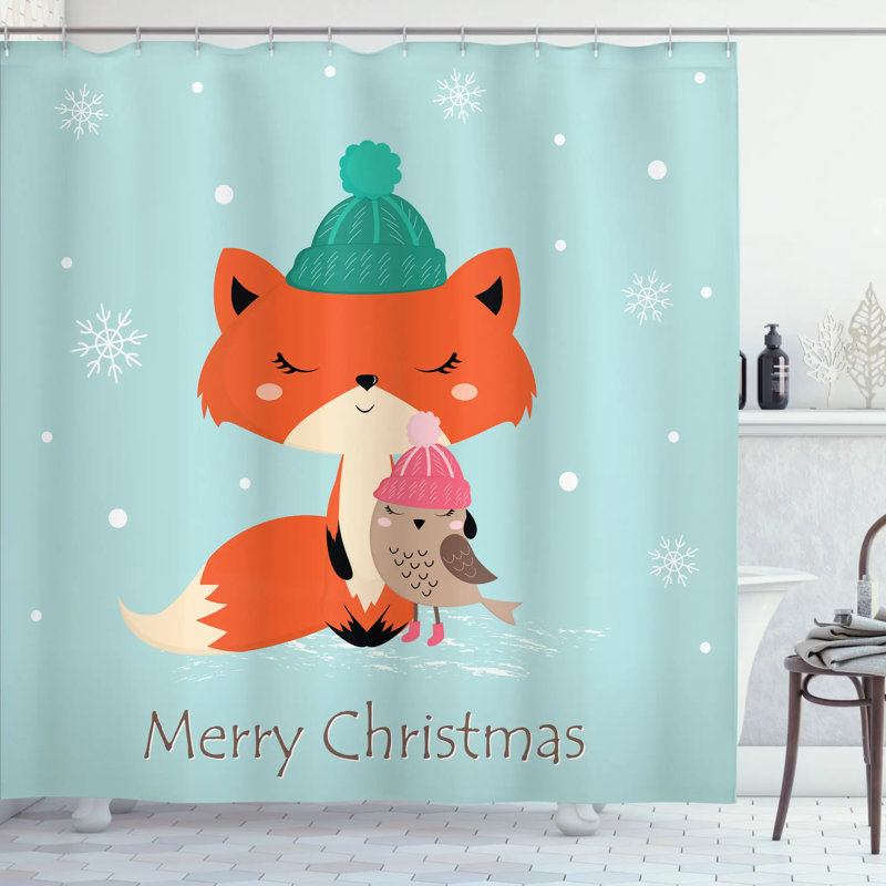 Shower Curtain with Hooks Included, 75" H x 69" W