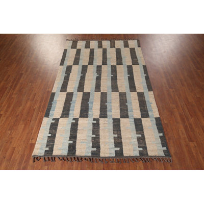 Tapis marocain moderne en laine fait à la main 6 x 10