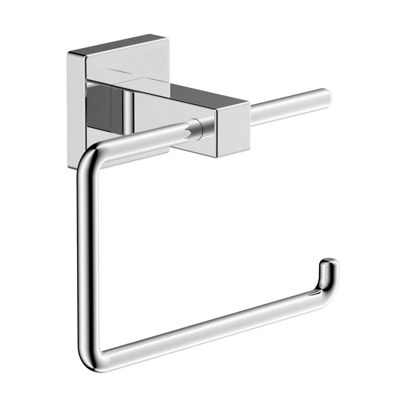 Porte-papier hygiénique à rouleau simple Duro avec quincaillerie de fixation murale, Chrome