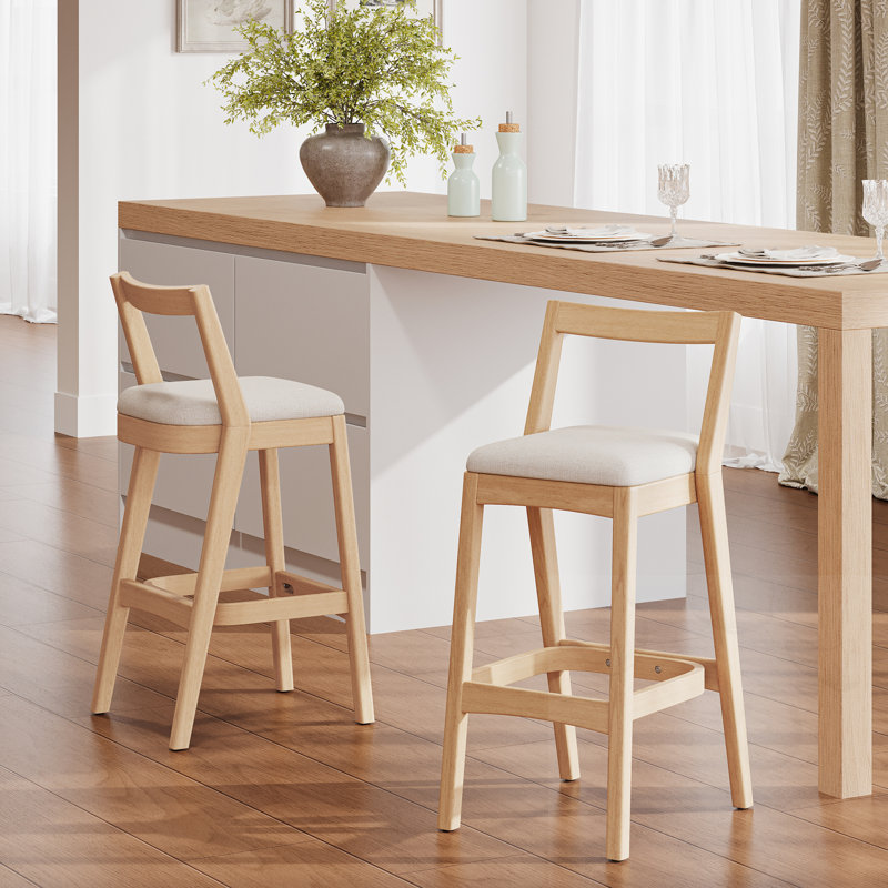 Rubberwood Barstool, Natural
