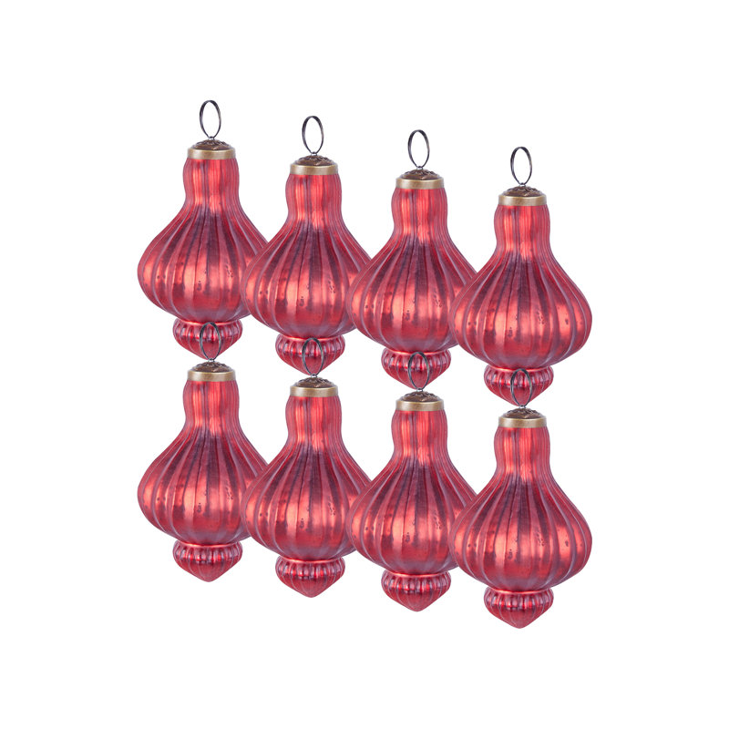 14cm Handmade Vintage Look Bauble, Red