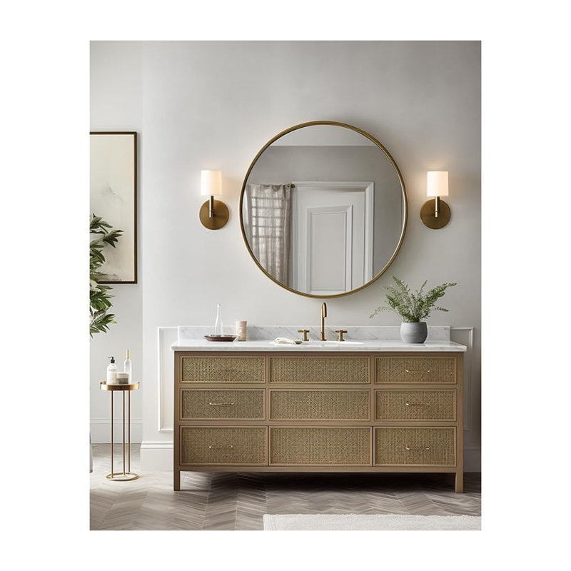 Miroir de salle de bain 39 po, Doré, 39 po x 39 po