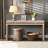 Antique Natural Farmhouse Console Table with Double Board Suspension Design, Ideal for Entryway, Hallway and Living Room Use-904084435-904084432