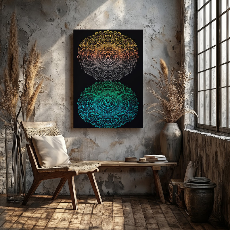 Reproduction d'art sur toile, "Mandala devrait", H 12 po x l 9 po