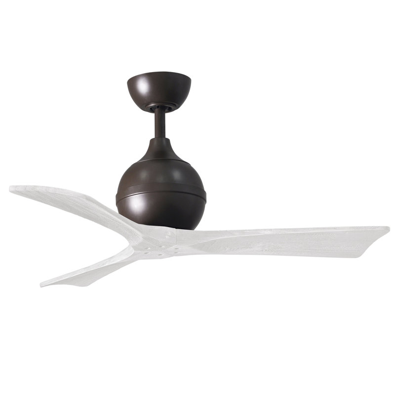 Irene 3 - Blade Propeller Ceiling Fan, Textured Bronze, Matte White, 42" L