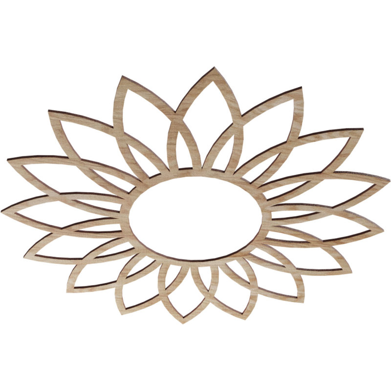 Médaillon de plafond en bois Daisy, H 32 po x l 32 po x P 0,38 po, Chêne rouge