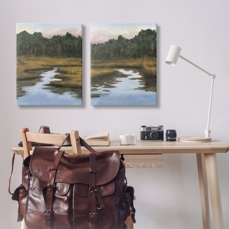 Ensemble d'art mural sur toile 2 ruisseaux naturels par Michael Willett, H 30 po x l 24 po