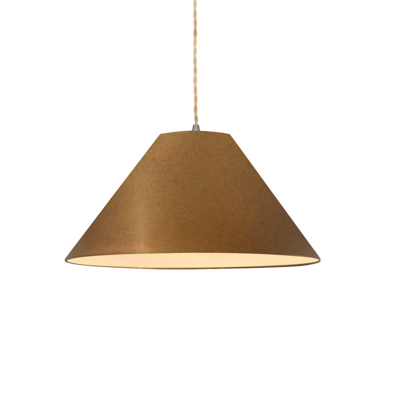 Radiance - Luminaire suspendu 1 lumière Avola - l 15 po x H 7,25 po - ampoule remplaçable - cordon torsadé beige, Or antique