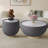 Light Marble Top Cup Shape Leather Modern Sofa Coffee Table
