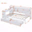 Structure de lit de jour simple en bois, 3 tiroirs, USB, bureau-297294923-297294924