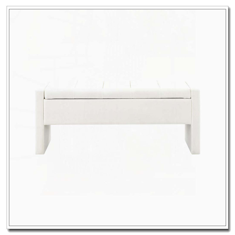 Banc de lit moderne avec rangement, Beige
