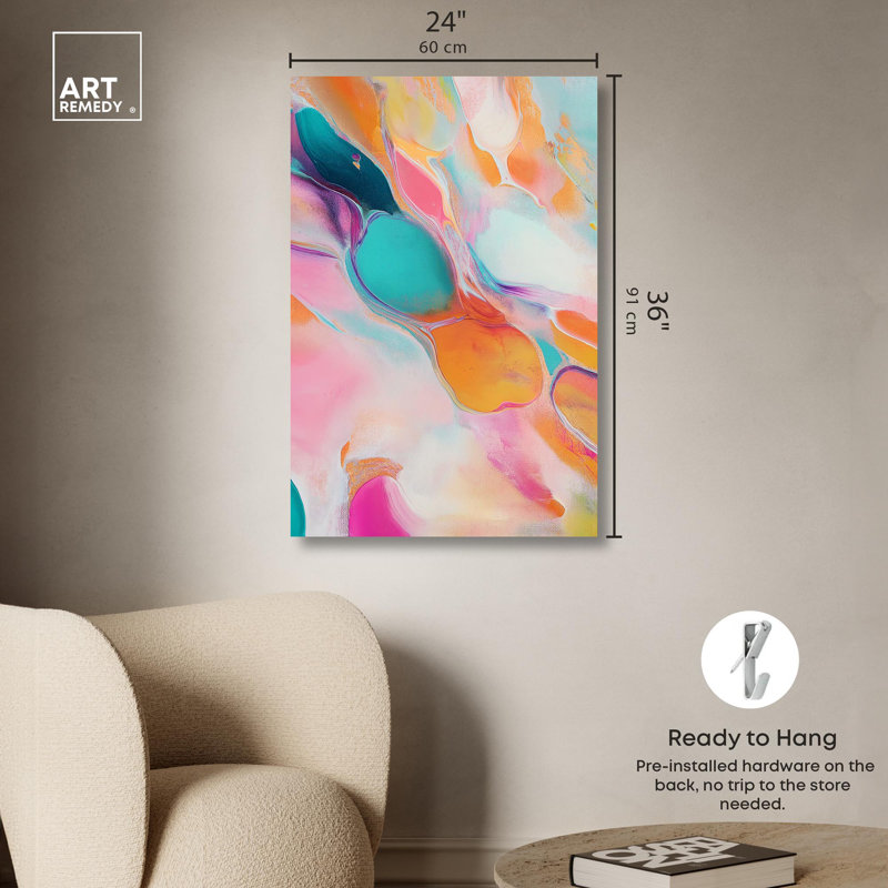 Vibrant Multicolor Abstract Canvas Art in 36" x 24"