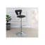 Tabouret de bar ajustable avec vérin à gaz en similicuir noir