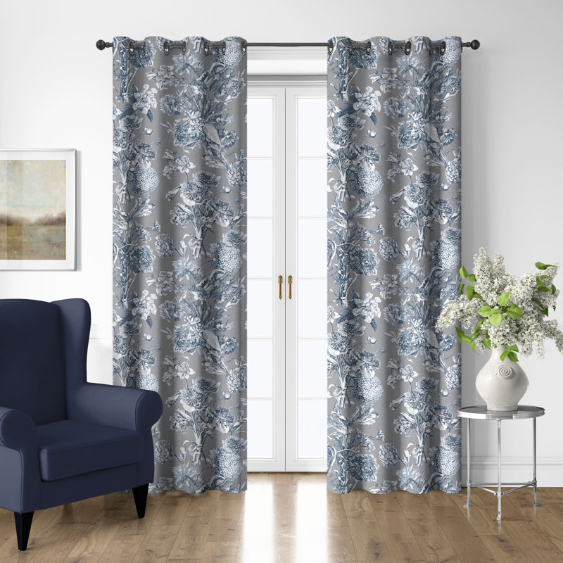 Ensemble de 2 rideaux en coton avec œillets Alexandria, L 50 po x L 48 po