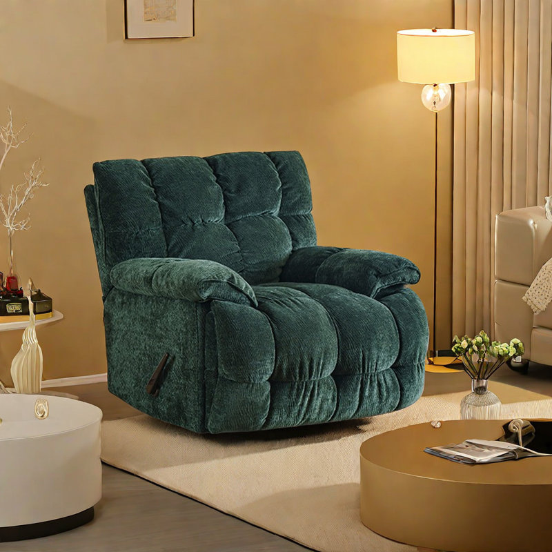 Fauteuil inclinable pivotant à 360 ° avec dossier inclinable réglable, Vert