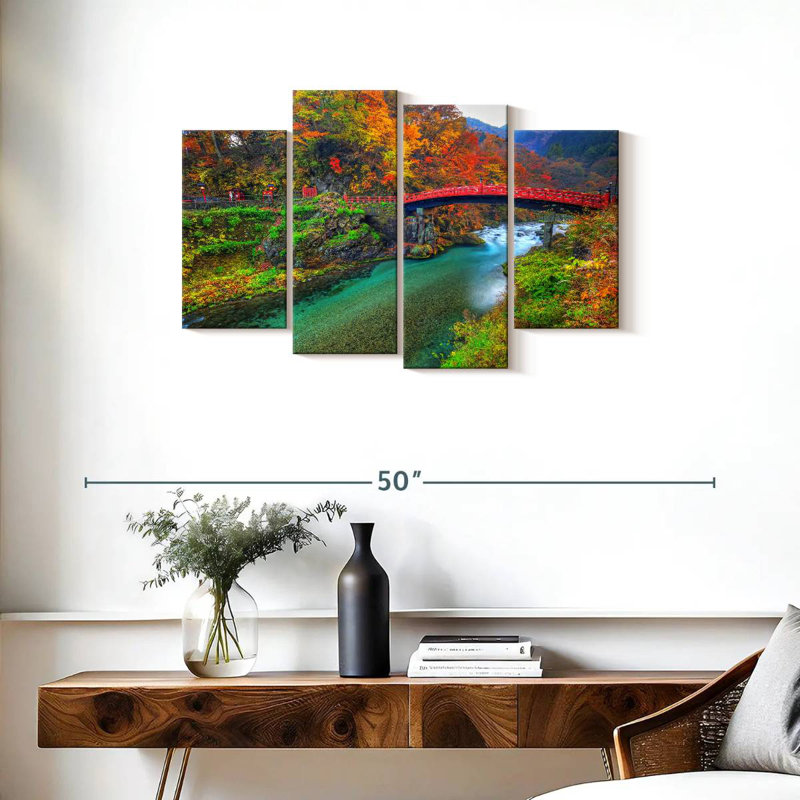 Pont Lilie Shinkyo en automne, H 22 po x l 36 po