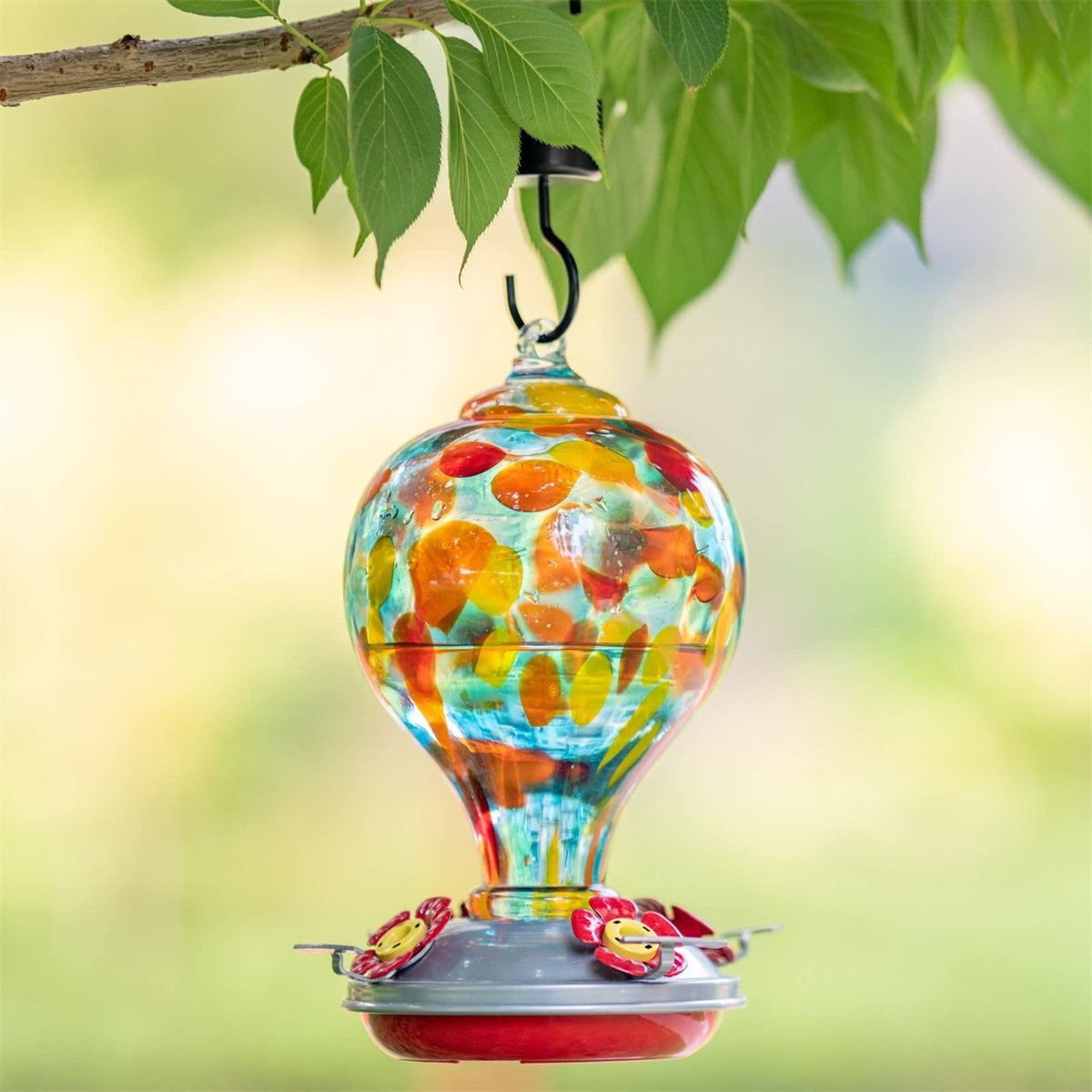 Gardening Mangeoire À Colibris En Verre Soufflé La Main AIH3