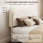Structure de lit double, lit plateforme rembourré moelleux avec tête de lit réglable en hauteur, structure robuste et Alats, conception silencieuse, compatible avec les matelas sans ressorts, facile à assembler, beige-129604064
