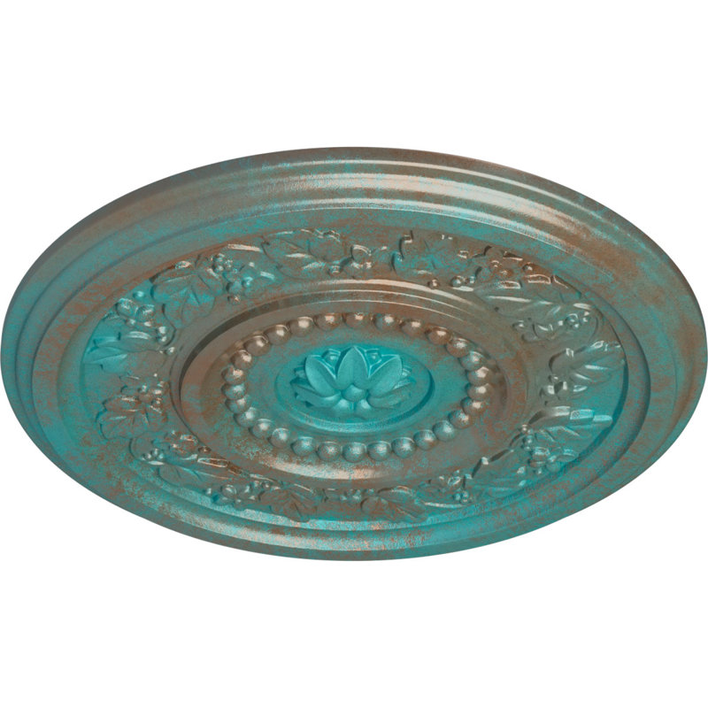 Médaillon de plafond H 16,125 po x l 16,125 po Marseille, Cuivre patiné de vert