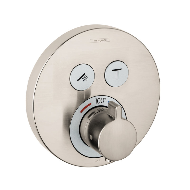 Showerselect S 1-Handle 6-Inch Wide, Temperature Memory, Thermostatic Valve Trim Only, with Diverter, Brushed Nickel